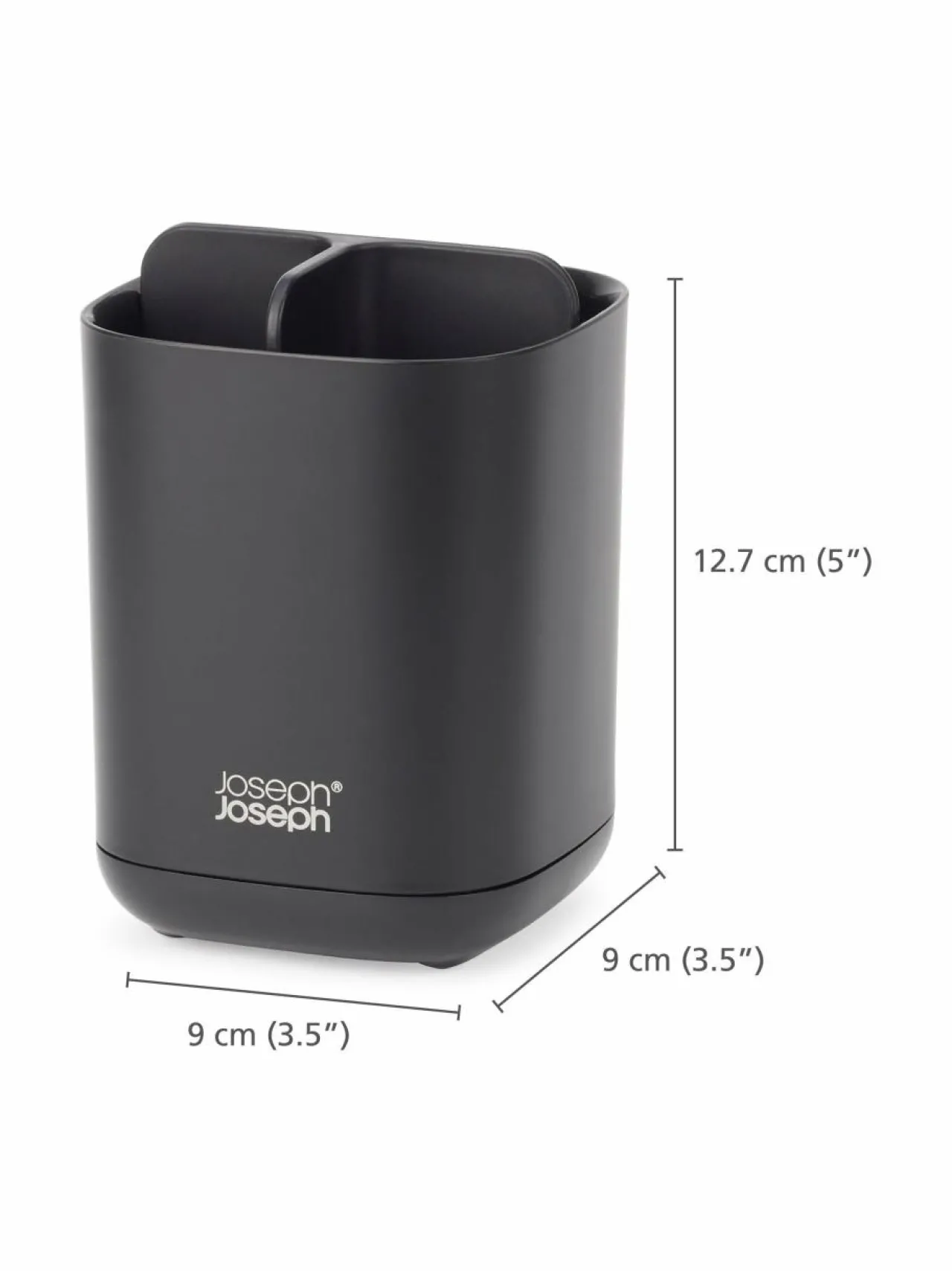Kylpyhuonetarvikkeet<Joseph Joseph EasyStore Toothbrush Caddy -hammasharjateline 12,7 x 9 x 9 cm MATT BLACK