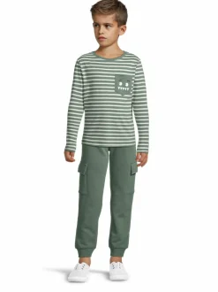 Pitkähihaiset Trikoopaidat<Bogi Eddie-trikoopaita MOSS GREEN/WHITE STRIPE