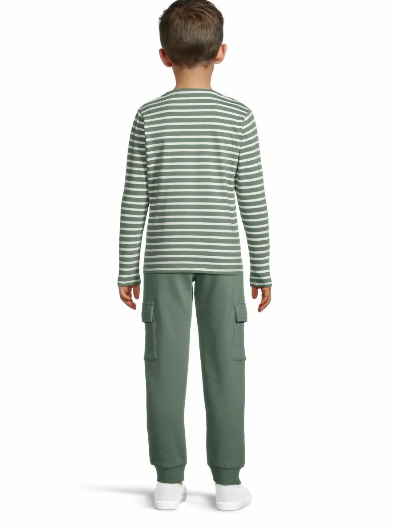 Pitkähihaiset Trikoopaidat<Bogi Eddie-trikoopaita MOSS GREEN/WHITE STRIPE