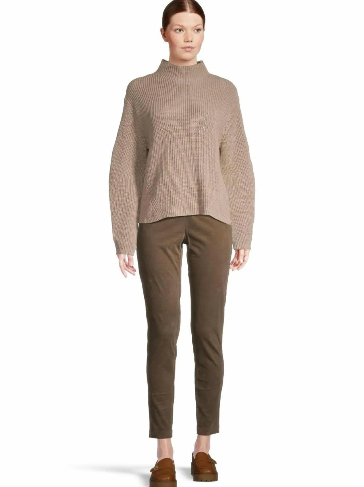 Neuleet<NOOM Eden-ribbineulepusero BEIGE