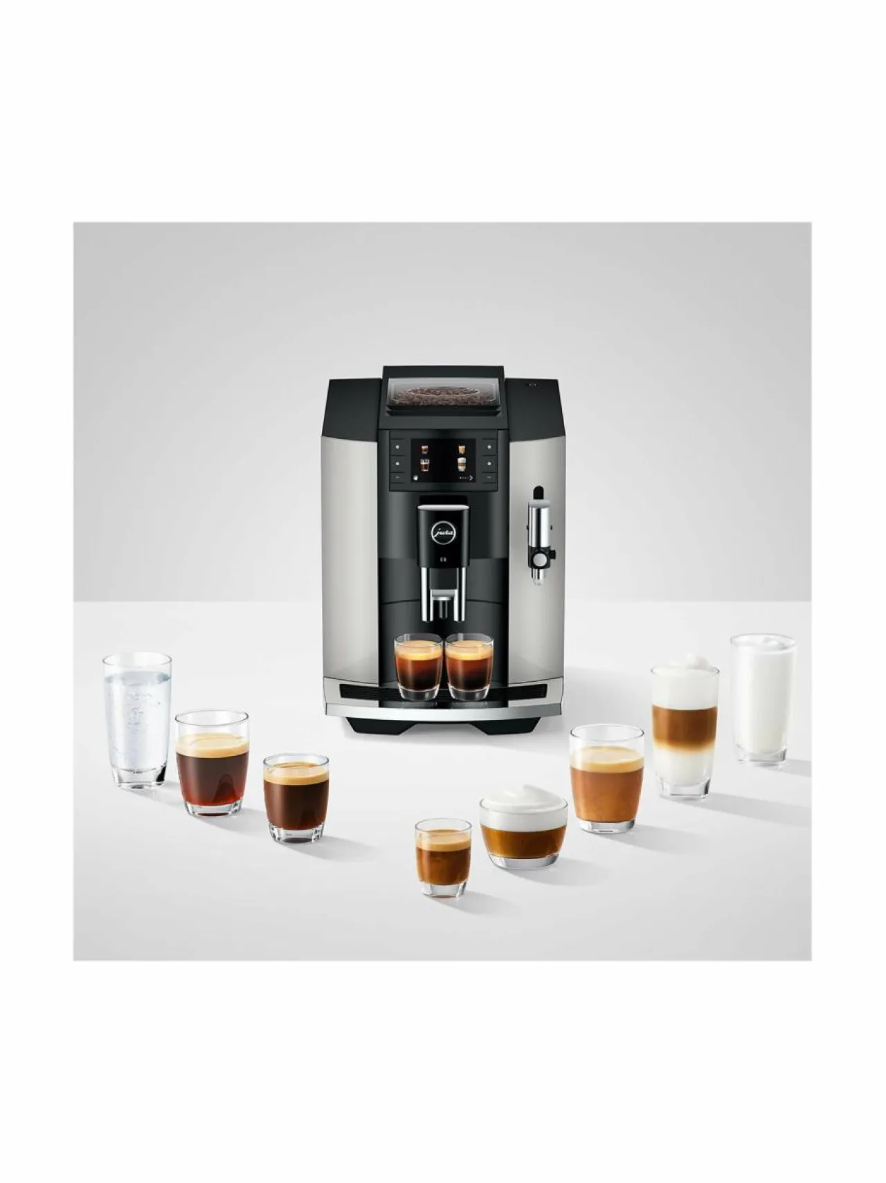 Jura E8-kahvikone^ Kahvin- & Vedenkeittimet