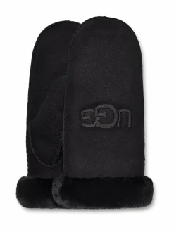 Käsineet<UGG Embroidered-nahkalapaset BLACK