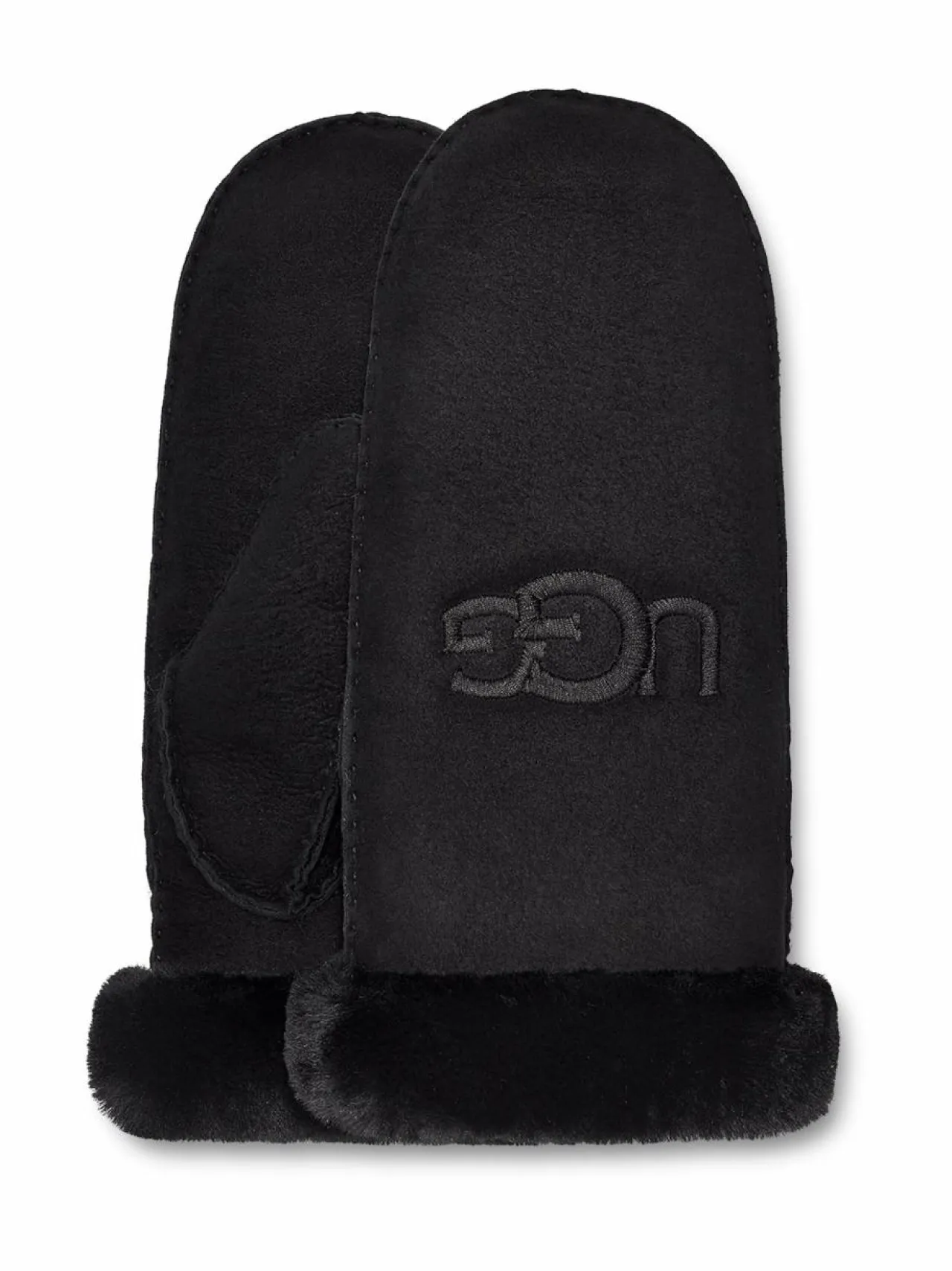 Käsineet<UGG Embroidered-nahkalapaset BLACK