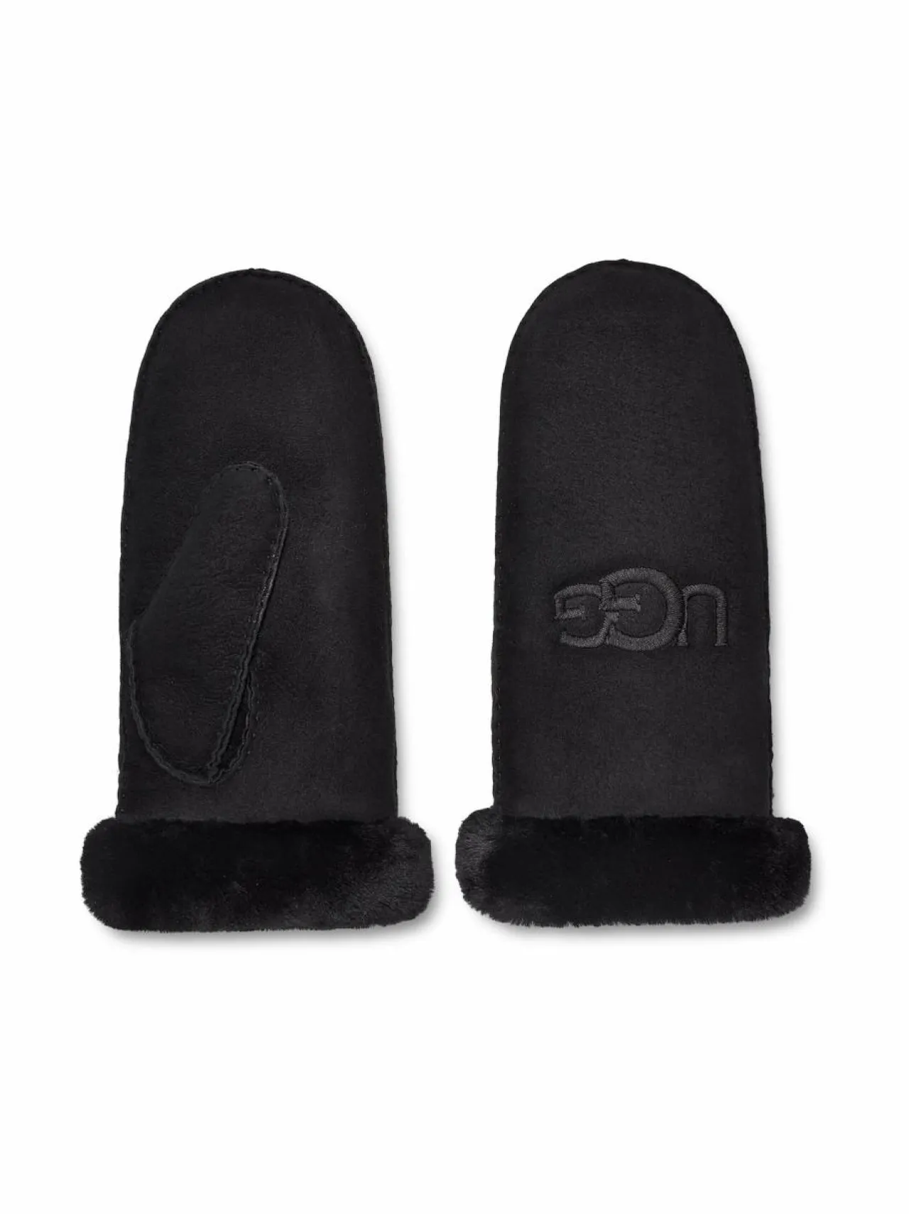Käsineet<UGG Embroidered-nahkalapaset BLACK