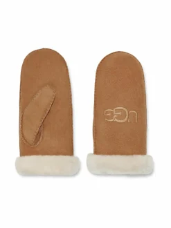 Käsineet<UGG Embroidered-nahkalapaset CHESTNUT