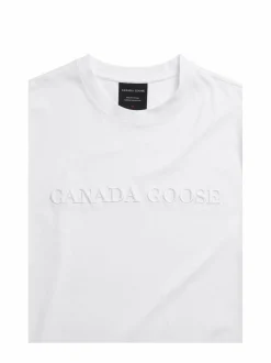 Paidat, Hupparit & Colleget<Canada Goose Emersen Embroidered Wordmark t-paita 25 WHITE BLANC