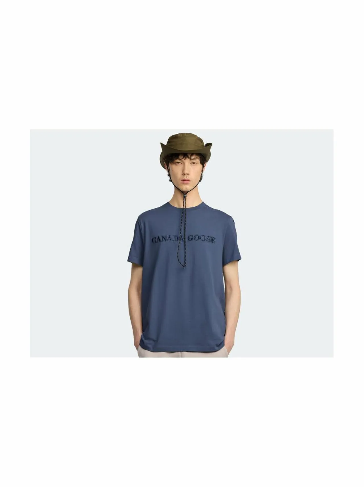 Paidat, Hupparit & Colleget<Canada Goose Emersen Embroidered Wordmark t-paita 222 OZONE BLUE BLEU OZONE