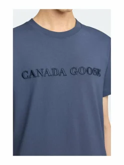 Paidat, Hupparit & Colleget<Canada Goose Emersen Embroidered Wordmark t-paita 222 OZONE BLUE BLEU OZONE