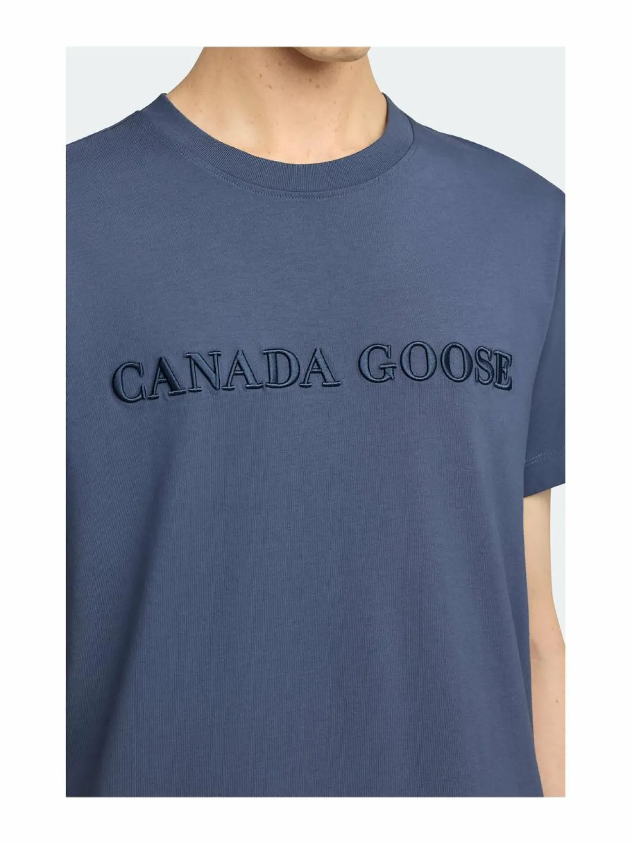 Paidat, Hupparit & Colleget<Canada Goose Emersen Embroidered Wordmark t-paita 222 OZONE BLUE BLEU OZONE