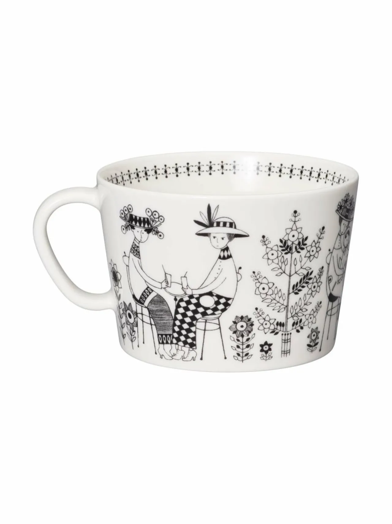 Mukit & Kupit & Asetit<Arabia Emilia-kuppi 0,4 l BLACK/WHITE