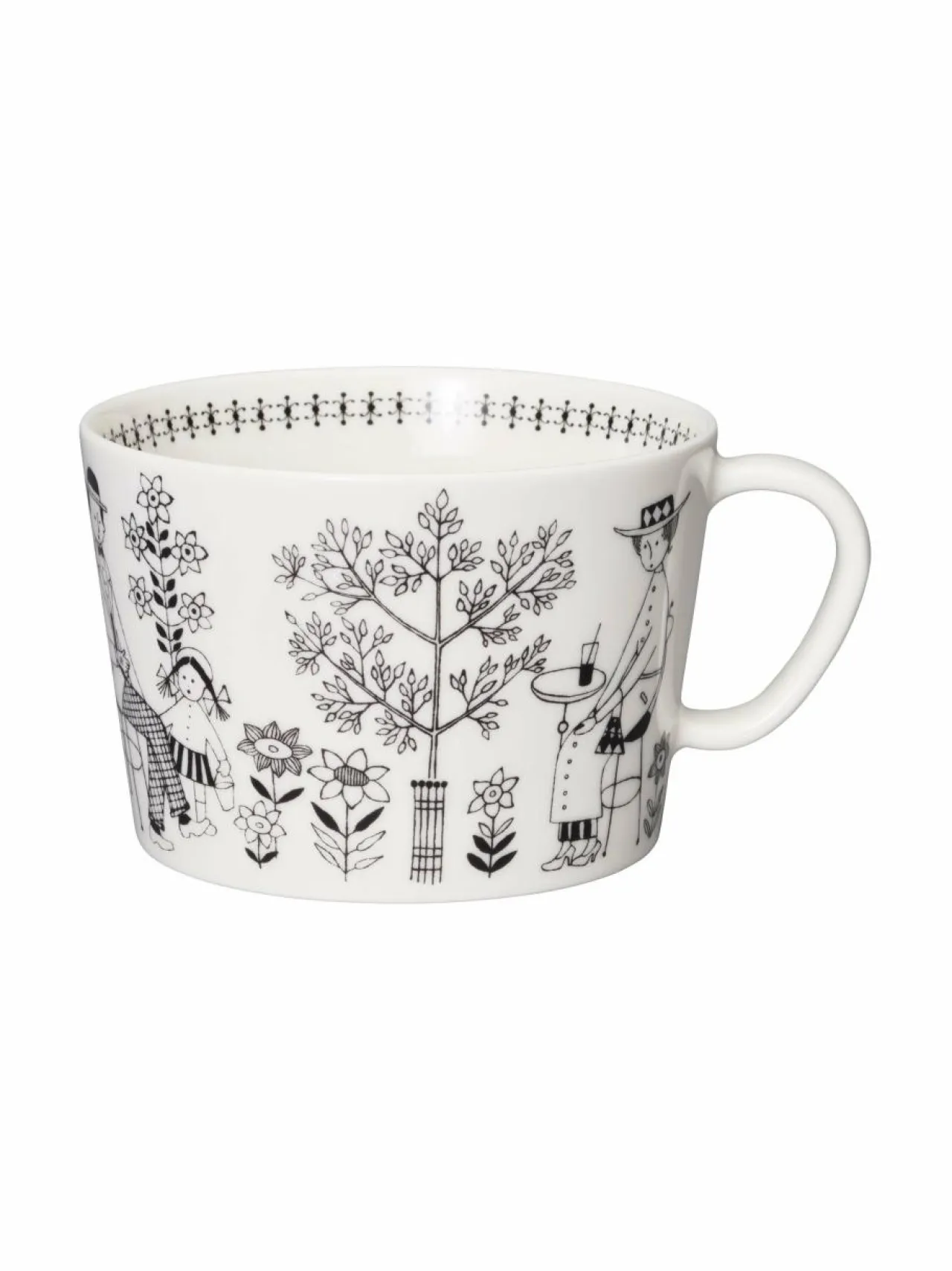Mukit & Kupit & Asetit<Arabia Emilia-kuppi 0,4 l BLACK/WHITE