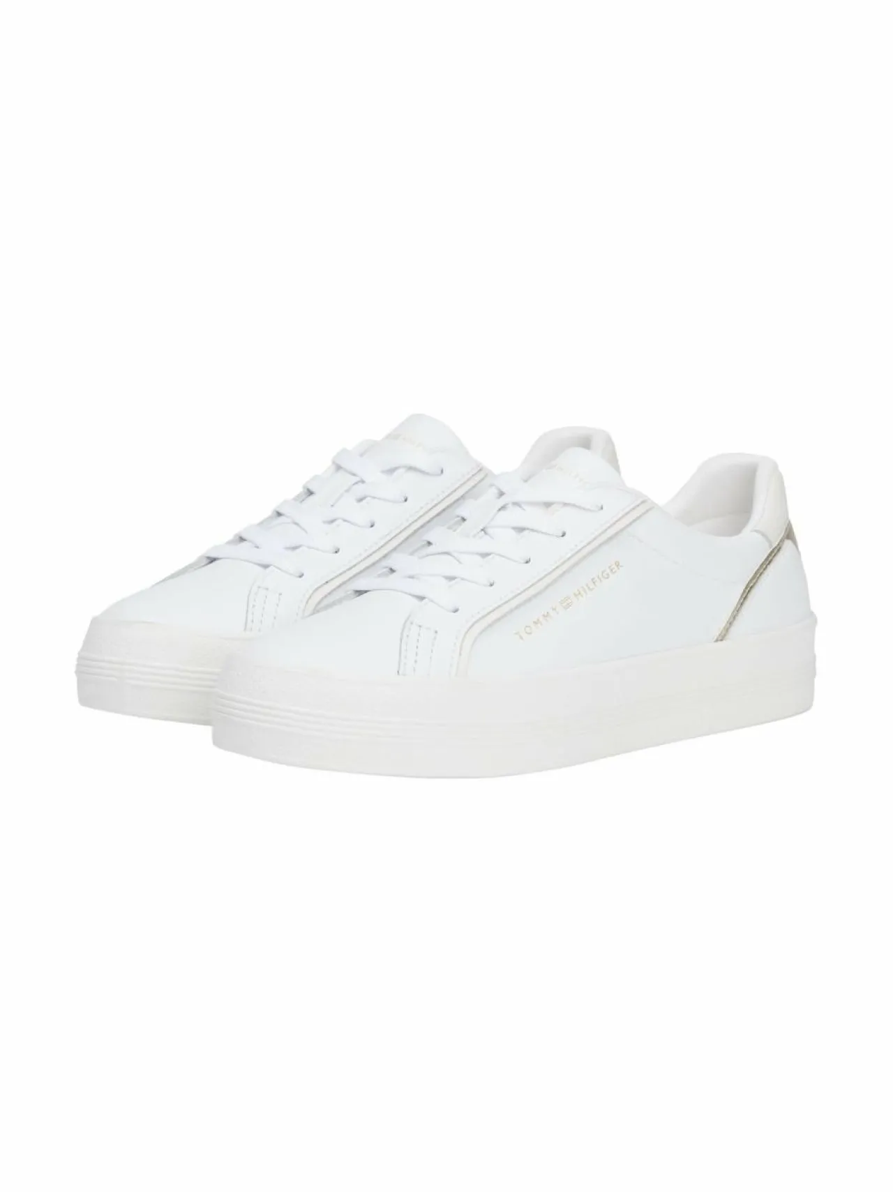 Urheilujalkineet|Tennarit & Sneakerit<Tommy Hilfiger Essential Vulc -nahkasneakerit 0HT WHITE/GOLD