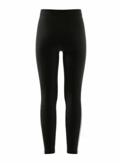 Collegehousut & Leggingsit<adidas Performance ESSENTIALS 3 STRIPES -leggings BLACK/WHITE