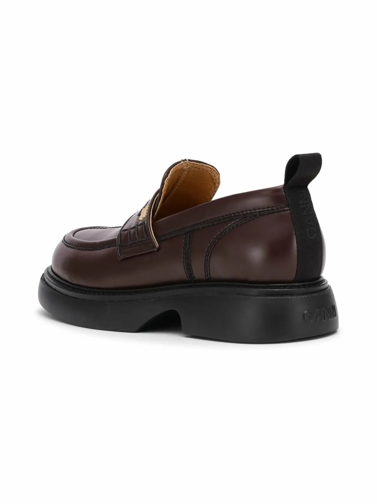 Kävelykengät & Loaferit<Ganni Everyday-nahkaloaferit 890 CHOCOLATE FONDANT