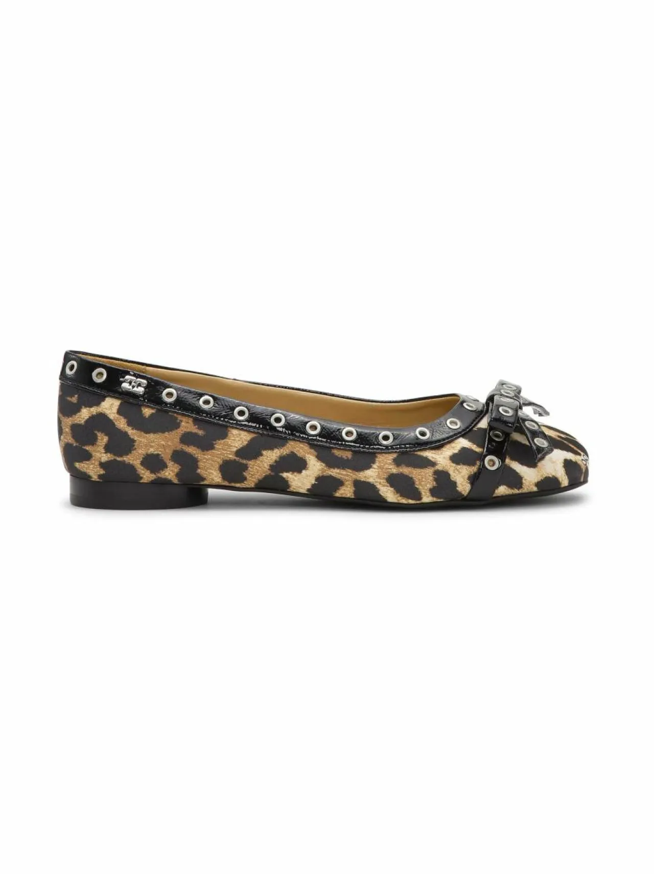 Avokkaat & Korkokengät<Ganni Eyelets Bow -ballerinat 842 LEOPARD PRINT