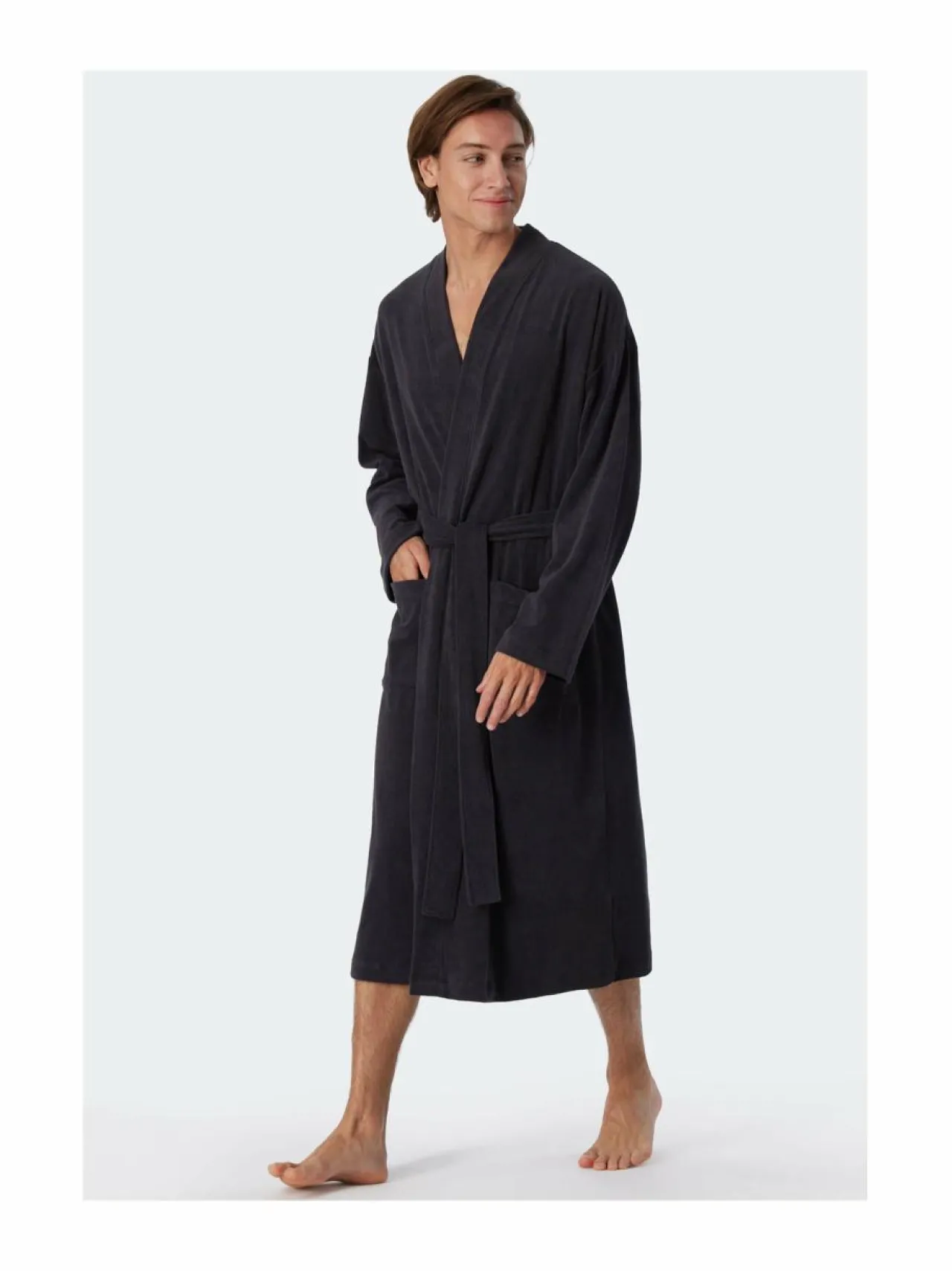 Pyjamat & Kylpytakit<Schiesser Feather Terry -kylpytakki 203 ANTHRACITE