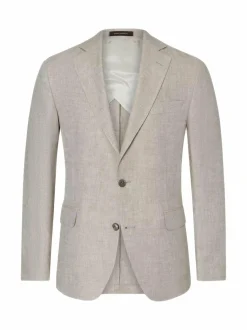 Bleiserit<Oscar Jacobson Ferry Soft -pellavableiseri 470 TRENCH BEIGE