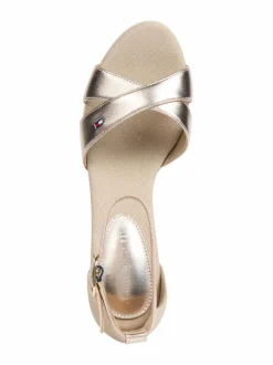 Kävelykengät & Loaferit<Tommy Hilfiger Flag Metallic Mid Wedge Espadrille -kiilakorkosandaalit 0HS GOLD