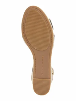 Kävelykengät & Loaferit<Tommy Hilfiger Flag Metallic Mid Wedge Espadrille -kiilakorkosandaalit 0HS GOLD