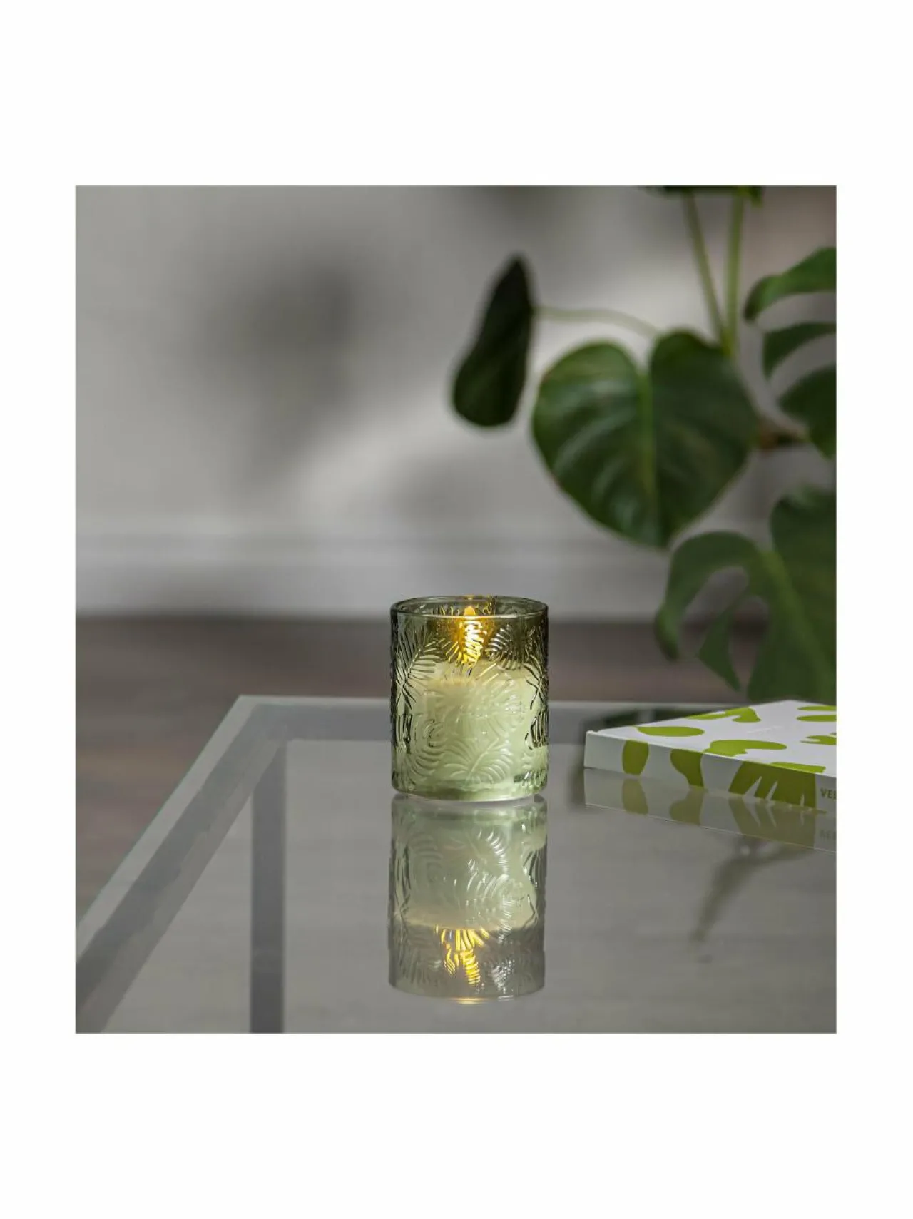 Jouluvalot<Star Trading Flamme Leaf LED -kynttilä 8,5 x 8,5 x 10 cm VIHREÄ
