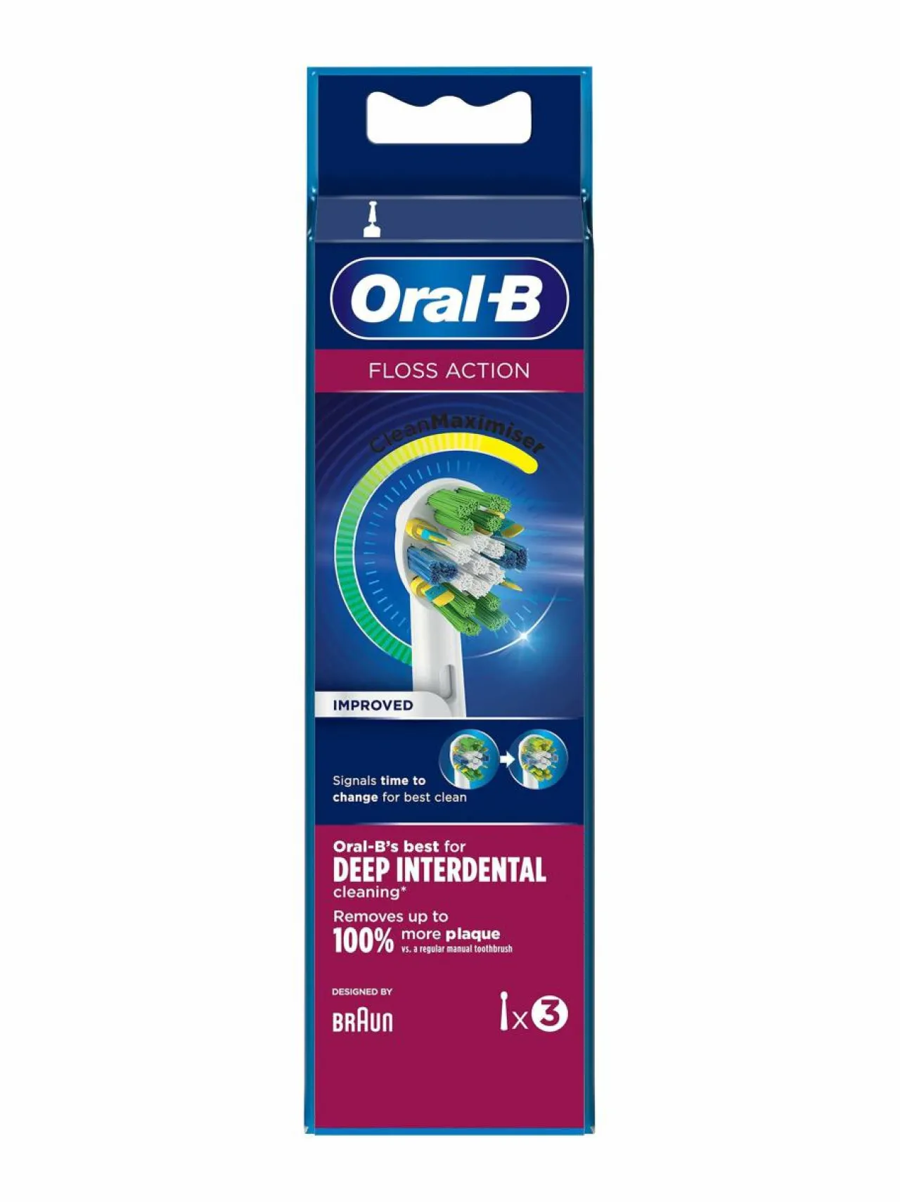 Hampaidenhoito<Oral-B FlossAction CleanMaximiser -vaihtoharjat 3-pack WHITE