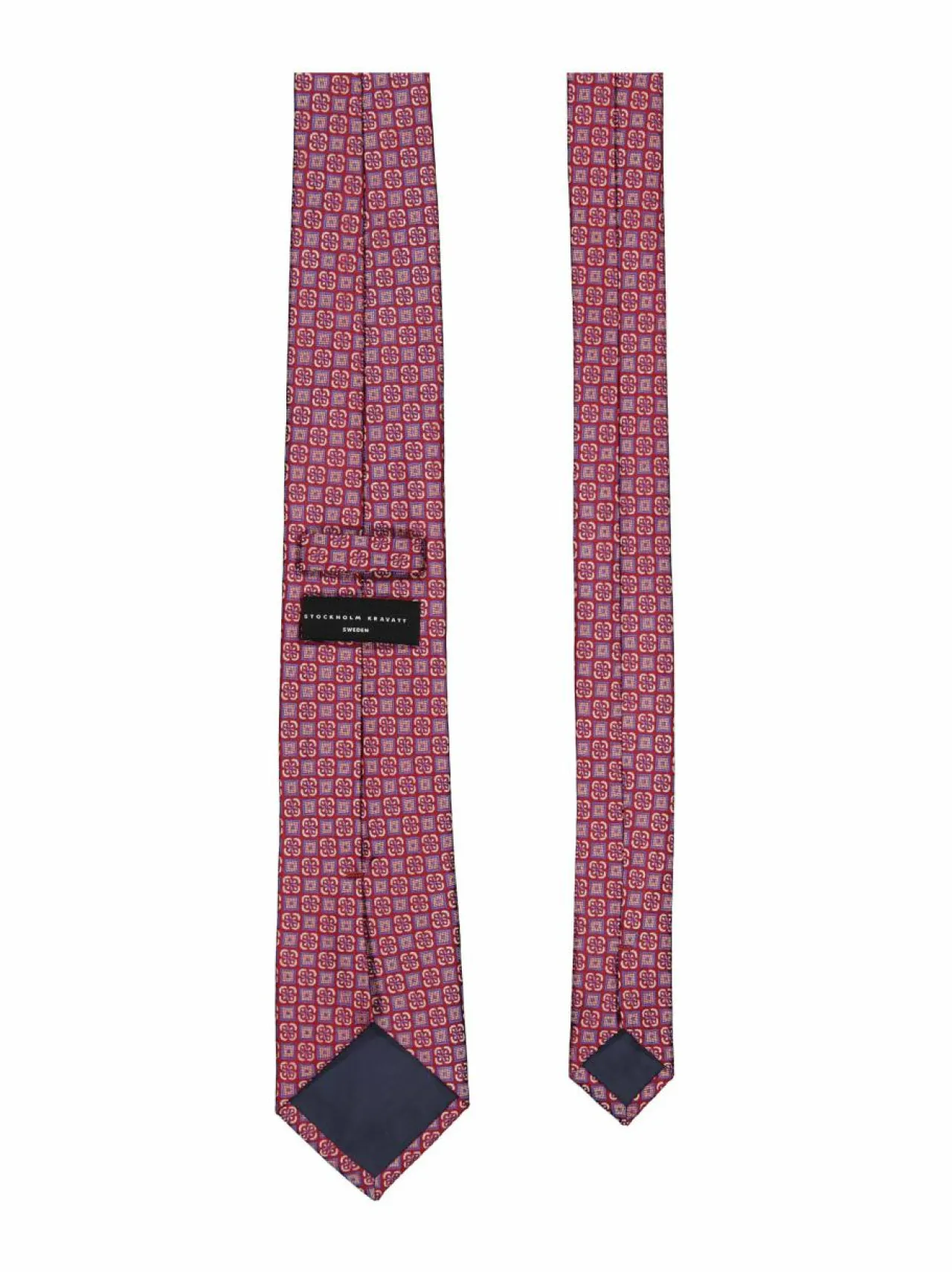 Solmiot & Asusteet<Stockholm Kravatt Flower And Square -silkkisolmio 023 RED