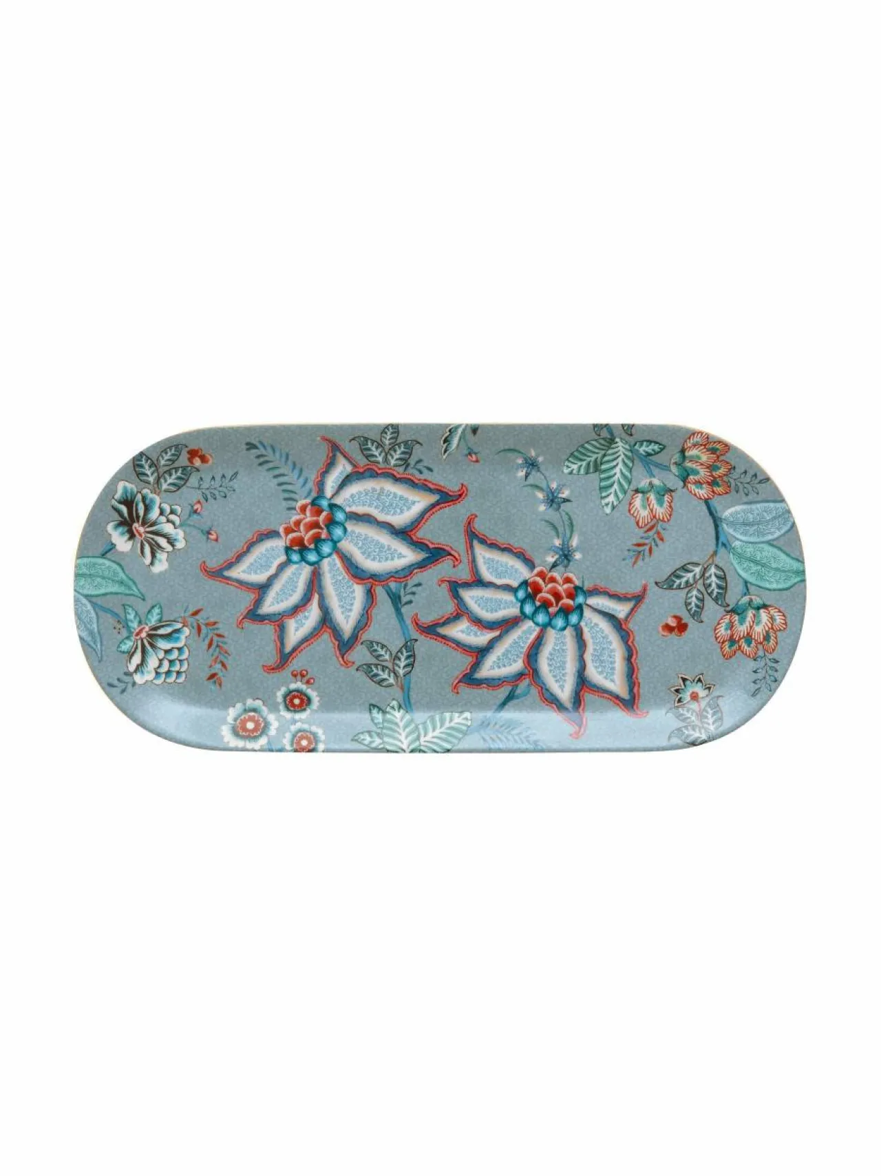 Tarjoiluastiat<PIP Studio Flower Festival -kakkutarjotin 33,3 x 15,5 cm BLUE