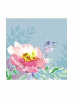 Keittiö- & Kattaustekstiilit<Duni Flowy Florals -servietti, 24x24 cm, 3-krs LT. BLUE/MULTICOLOR
