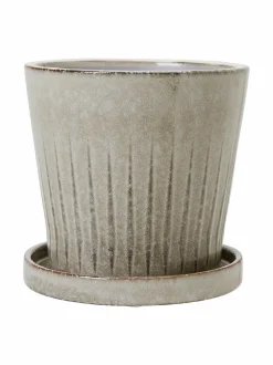 Ruukut & Istutusastiat<Wikholm Form Frida- ruukku ja aluslautanen 16 x 15 cm LIGHT GREY MELANGE