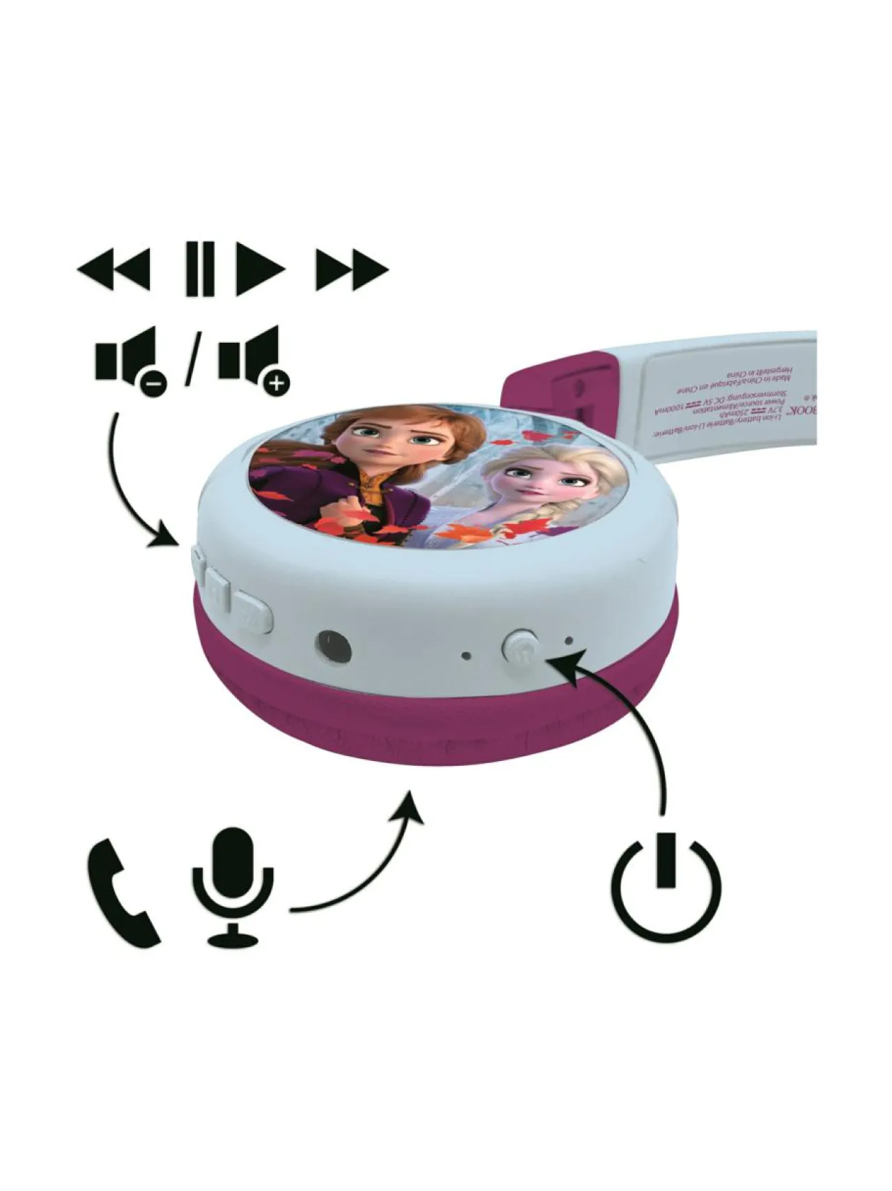 Luovuus & Oppiminen<DISNEY FROZEN FROZEN taitettavat 2in1 Bluetooth kuulokkeet äänenvoimakkuuden rajoittimella