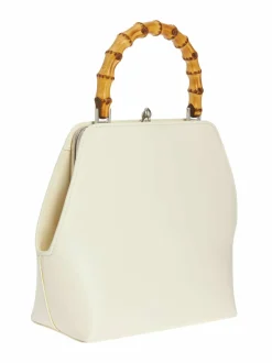 Käsilaukut<Jil Sander Goji Square Small Bamboo -laukku 106 EGGSHELL