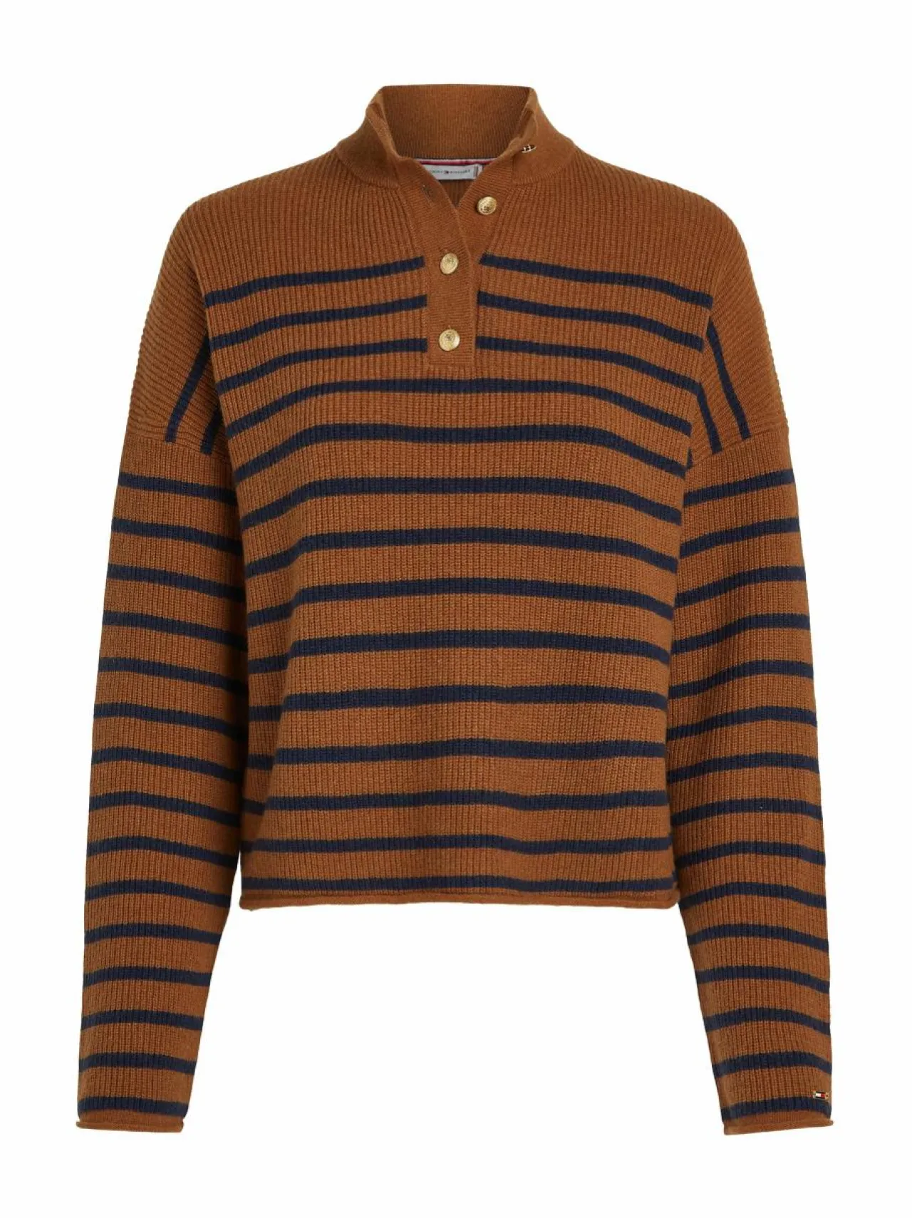 Neuleet<Tommy Hilfiger Gold Polo -neulepaita 0BO HIGHLAND KHAKI/DARK NIGHT NAVY STP