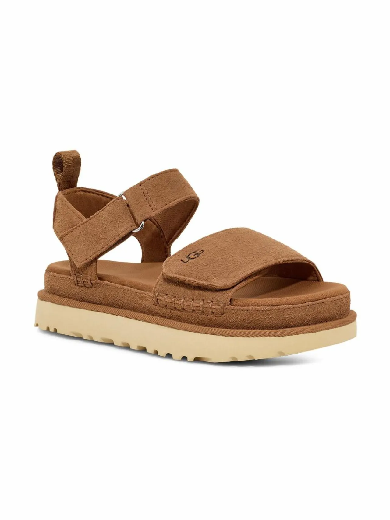 Sandaalit<UGG Goldenstar flat -mokkanahkasandaalit CHE CHESTNUT