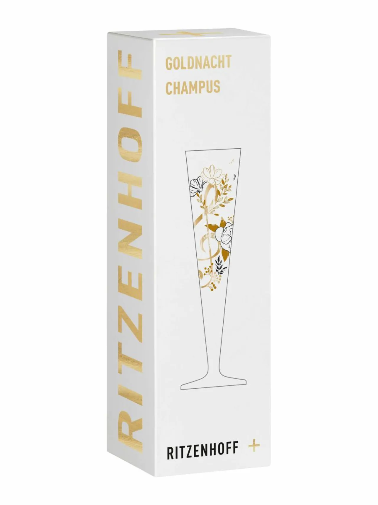 Lasit<Ritzenhoff Goldnacht-samppanjalasi CLEAR GLASS ,GOLD, BLACK