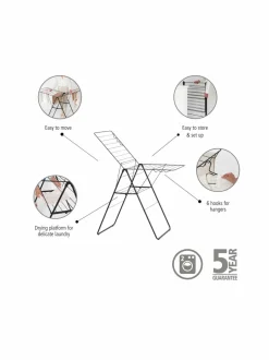 Pyykkihuolto<Brabantia HangOn -pyykkiteline 20 m MATT BLACK