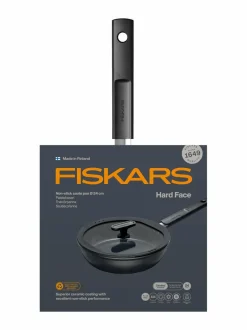 Keitto- & Paistoastiat<Fiskars Hard Face Sauté -paistinpannu kannella, 24 cm BLACK