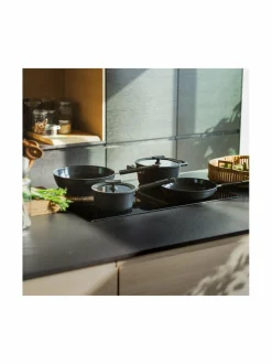 Keitto- & Paistoastiat<Fiskars Hard Face Sauté -paistinpannu kannella, 24 cm BLACK