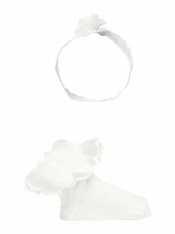 Sukat & Sukkahousut<Mayoral Headpiece And Sock Set -lahjapakkaus WHITE 53