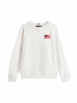Colleget & Hupparit<Tommy Hilfiger Hilfiger Flag -collegepaita PMT SNOW WHITE HEATHER