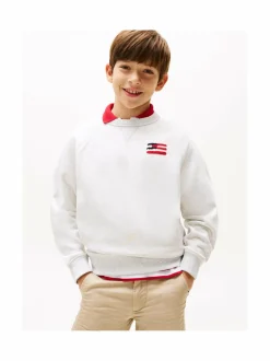 Colleget & Hupparit<Tommy Hilfiger Hilfiger Flag -collegepaita PMT SNOW WHITE HEATHER