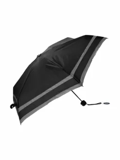 Sateenvarjot<A+more Hilma Reflective Mini -heijastava sateenvarjo 19" BLACK/REFLECTIVE GREY