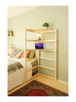 Hima Furniture Hima Corner säädettävä työpiste ja hylly - Natural Birch^ Työpöydät