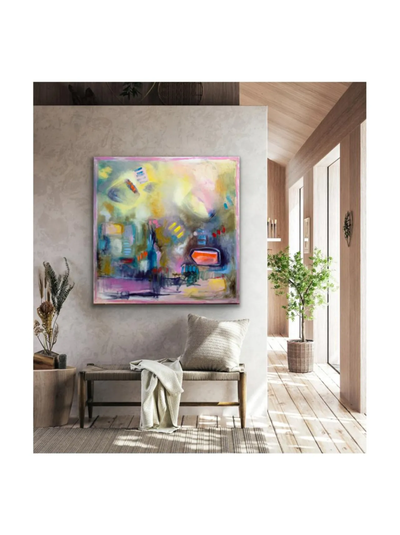 Taulut & Julisteet<Pia Rydman Art Hiomaton timantti, öljyvärimaalaus, Pia Rydman 100x100cm