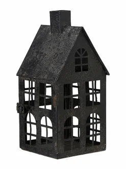 Puutarhakoristeet<Wikholm Form House-lyhty 12 x 25 cm ANTIQUE BLACK