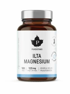 Puhdistamo Ilta Magnesium -ravintolisä 120 kaps.^ Vitamiinit