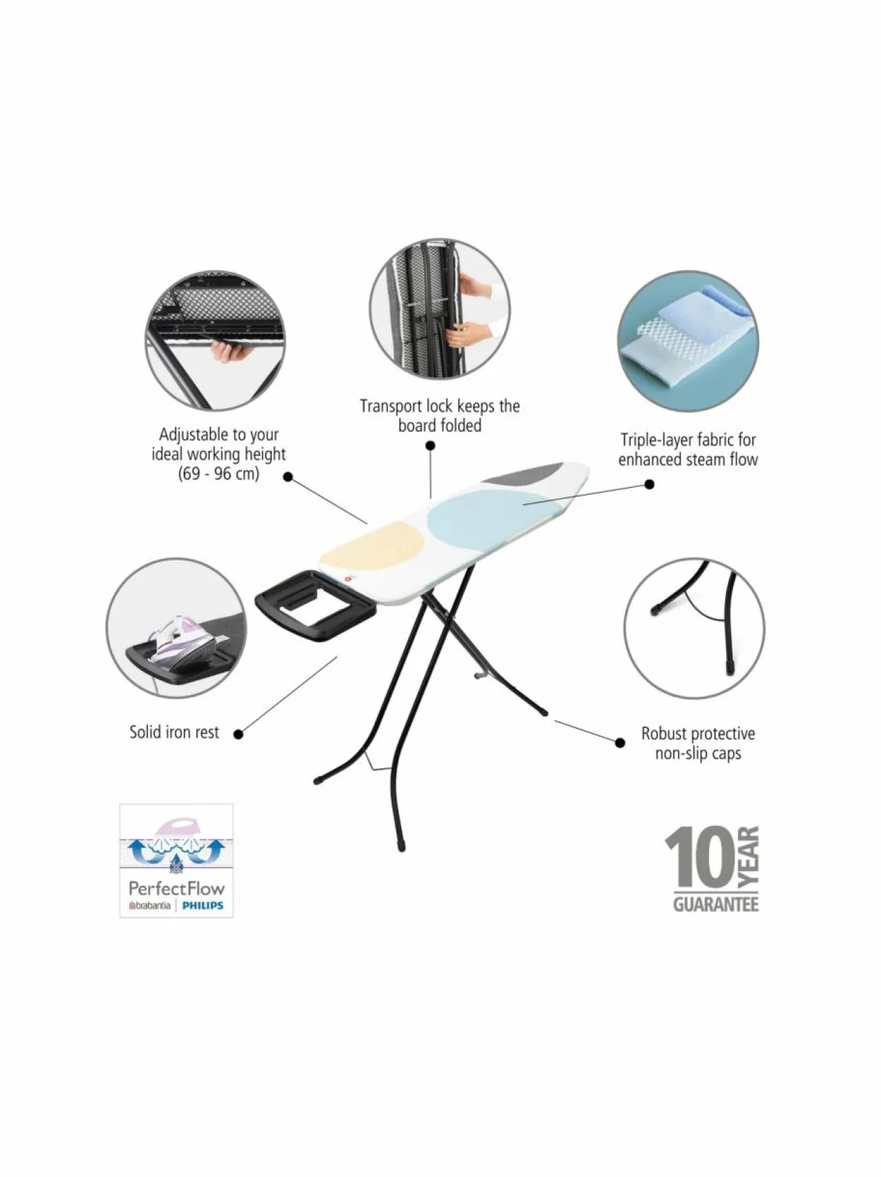Brabantia Ironing Board B -höyrysilityslauta^ Pyykkihuolto