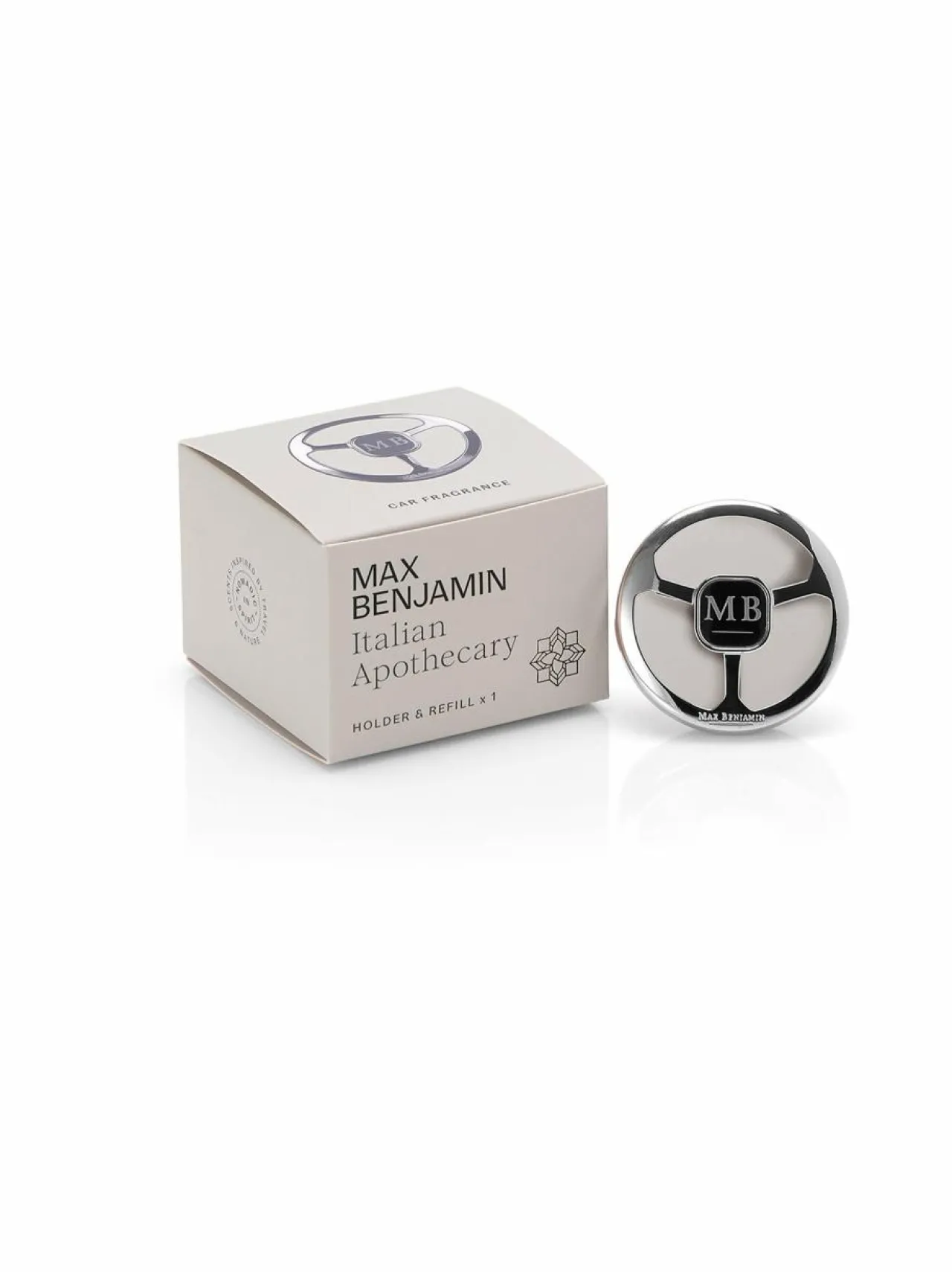 Huonetuoksut & Tuoksukynttilät<Max Benjamin Italian Apothecary -autotuoksu LIGHT GREY
