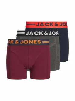 Muut Asusteet<JACK & JONES junior JacLichfield-bokserit 3-pack DARK GREY MELANGE DETAIL:BURGUNDY NAVY BLAZER