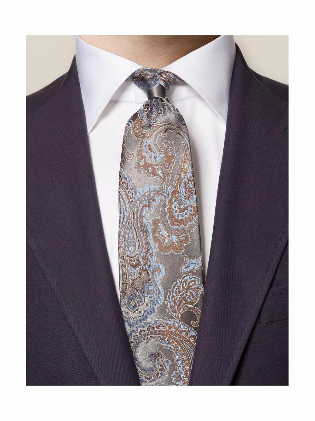 Solmiot & Asusteet<Eton Jacquard Paisley -silkkisolmio 17 17 DARK GREY