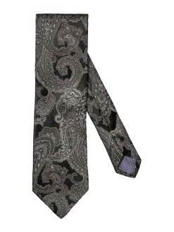 Solmiot & Asusteet<Eton Jacquard Paisley -silkkisolmio 19 19 BLACK